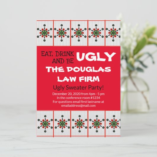 オフィス醜いセーターパーティーワークホリデーイベント 招待状 (スタンド正面)
