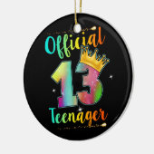 オフィス10代の若者13 Crown Years Old 13th誕生日 セラミックオーナメント (左)
