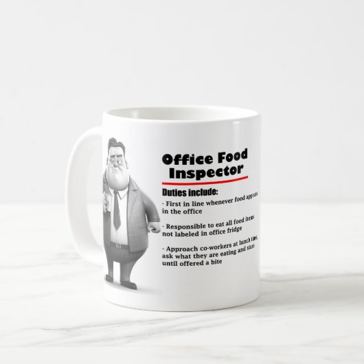 オフィス・ユーモア食品検査官コーヒーマグ コーヒーマグカップ (正面左)