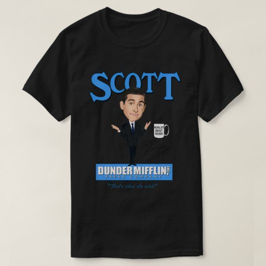 オフィスMichael Scott Caricature Tシャツ (デザイン正面)