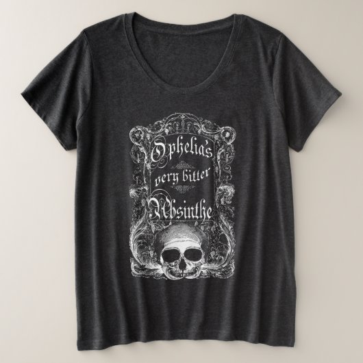 オフィーリアのとても苦いアブサン プラスサイズTシャツ (デザイン正面)