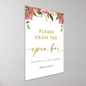 オフィーリア エレガント オープン バー リアル フォイル ウェディング サイン (レイダウン)