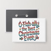 オフイシャルに最高のクリスマスの釣りクリスマス 缶バッジ (正面/裏面)