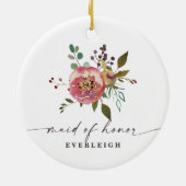 オフェリアコテージコアピンクフローラメイド・オブ・オーナー（花嫁付き添い人） セラミックオーナメント (裏面)