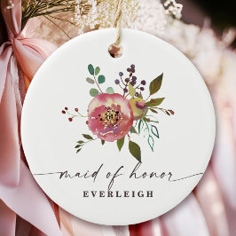 オフェリアコテージコアピンクフローラメイド・オブ・オーナー（花嫁付き添い人） セラミックオーナメント