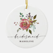 オフェリアコテージコーレダスティピンクフローラブライデスメイド セラミックオーナメント (正面)