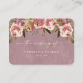 オフェリアコテージコーレダスティピンク結婚フローラ プレイスカード (裏面)