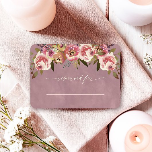 オフェリアコテージコーレダスティピンク結婚フローラ プレイスカード