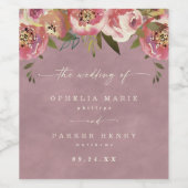 オフェリアコテージコーレダスティピンク結婚フローラ ワインラベル (シングルラベル)