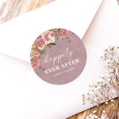 オフェリアシックなピンクハッピーエバーアフター結婚式の引き出物 ラウンドシール