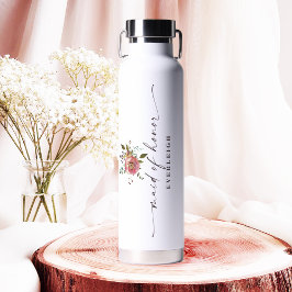 オフェリアシック埃っぽいピンクフローラメイド・オブ・オーナー(花嫁付き添い人) ウォーターボトル