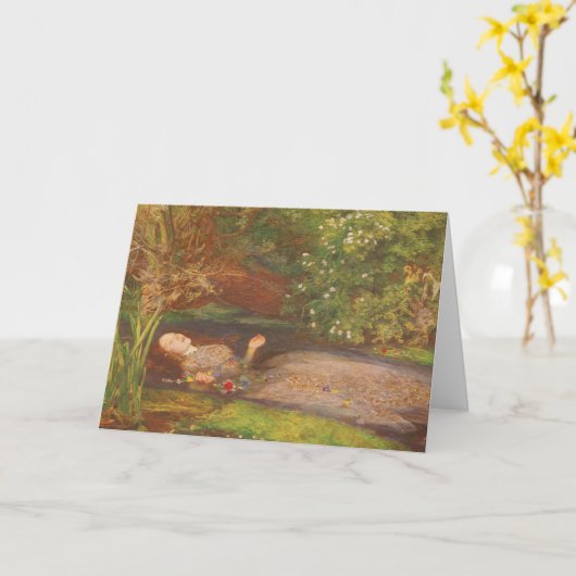 オフェリアバイミラリスヴィンテージビクトリアンファインアート カード (黄色い花)