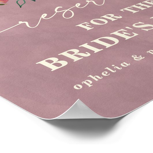 オフェリアピンクカスタム予約結婚家族徴候 ポスター (角)