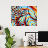 オフェリア素晴らし抽象芸術フラクタル ポスター (ホームオフィス)