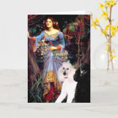 オフェリア（ウッズ）-2標準プードル カード (黄色い花)