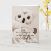 オフェリア-ロマンチックなフクロウ カード (黄色い花)