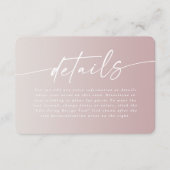 オフエレガントグラデーションホワイトとマウヴ結婚の詳細 エンクロージャーカード (正面)