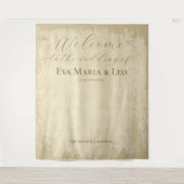 オフエレガントホワイトエグランジッジ歓迎結婚の タペストリー (正面)