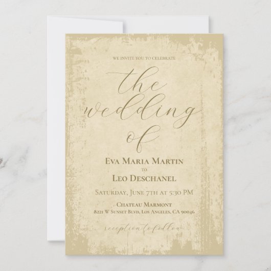オフエレガントホワイトエグランジッ結婚ジ 招待状 (正面)