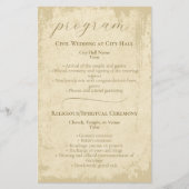 オフエレガントホワイトグランジ結婚式 プログラム (正面)