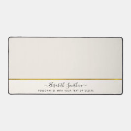 オフエレガントミニマルホワイトループ金ゴールド追加の名前 デスクマット
