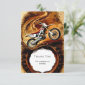 オフカラフルロードキッズバイク誕生日 サンキューカード (スタンド正面)