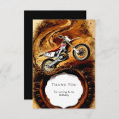 オフカラフルロードキッズバイク誕生日 サンキューカード (正面/裏面)