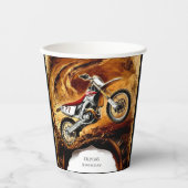 オフカラフルロードキッズバイク誕生日 紙コップ (正面)