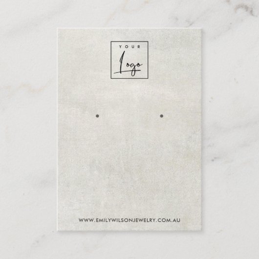 オフグレーコンクリートスタッドイヤリングディスプレイカード 名刺 (正面)