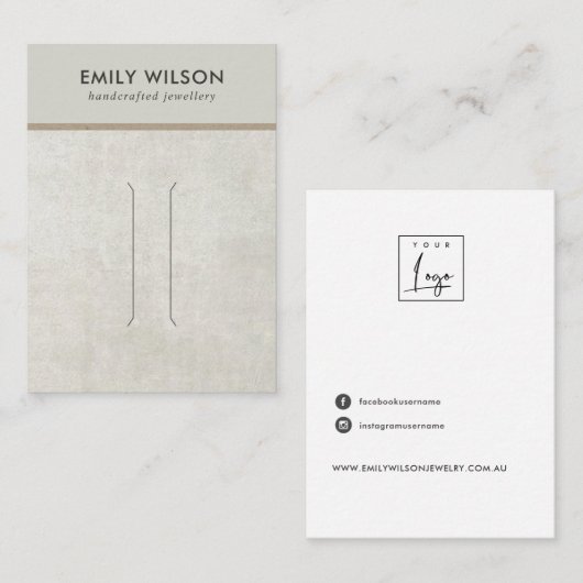 オフグレーコンクリートヘアクリップ表示カード 名刺 (正面/裏面)