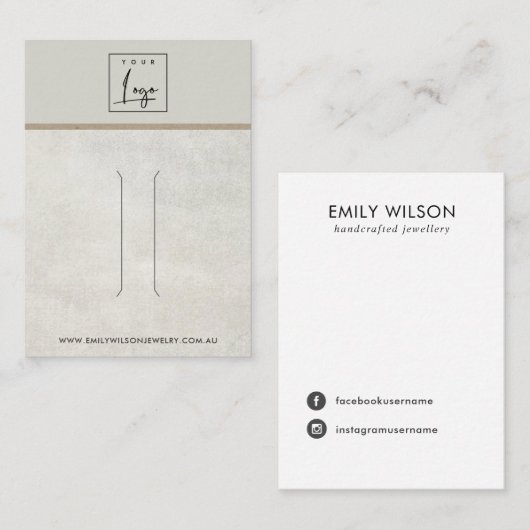 オフグレーコンクリートヘアクリップ表示カード 名刺 (正面/裏面)