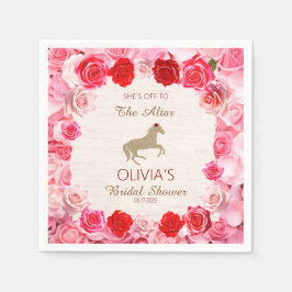 オフザサールレッドローゼスブライダルシャワー スタンダードカクテルナプキン