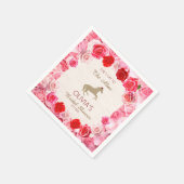 オフザサールレッドローゼスブライダルシャワー スタンダードカクテルナプキン (角)