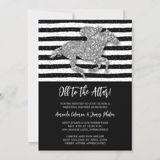 オフザディザーダービーウェディングシャワー 招待状 (正面)