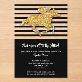 オフザディザーダービーホースブライダルシャワー アクリル招待状 (正面)