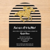 オフザディザーダービーホースブライダルシャワー アクリル招待状 (正面)