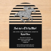 オフザディスタンドダービーシルバーホースブライダルシャワー アクリル招待状 (正面)