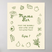 オフザマーケットグリーンハンドドロッドミモザバー ポスター (正面)