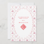 オフザマーケットコケットボウさくらんぼブライダルシャワー 招待状 (裏面)