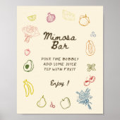 オフザマーケットハンドドローブライダルシャワーミモザバー ポスター (正面)