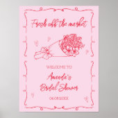 オフザマーケットピンク&レッドブライダルシャワーへようこそ ポスター (正面)
