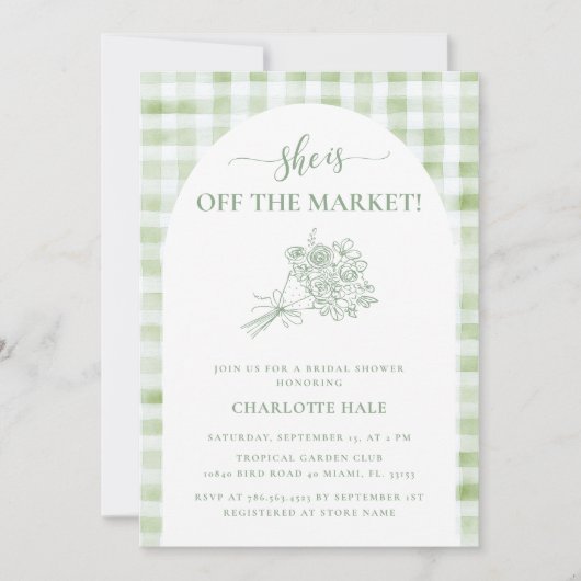 オフザマーケットファーマーズマーケットブライダルシャワー 招待状 (正面)