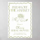 オフザマーケットブライダルシャワーウェルカムサイン24x36" ポスター (正面)