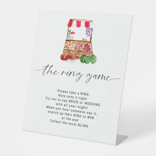 オフザマーケットブライダルシャワーザリングや輪ゲーム 台座サイン (正面)