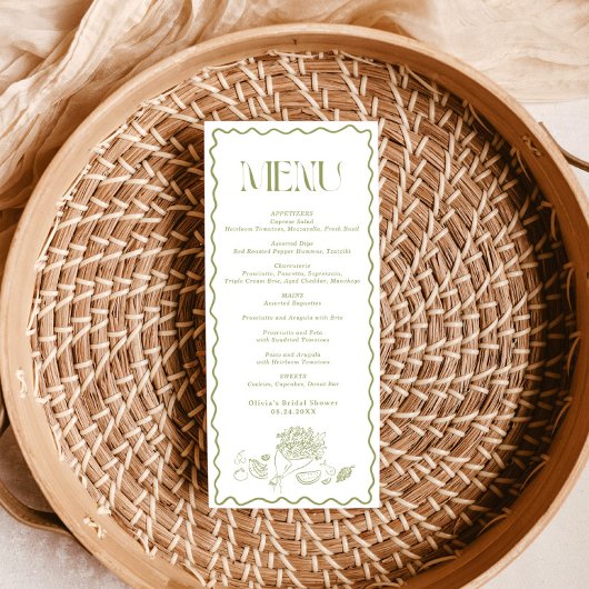 オフザマーケットブライダルシャワーメニュー、ブライダルブランチ