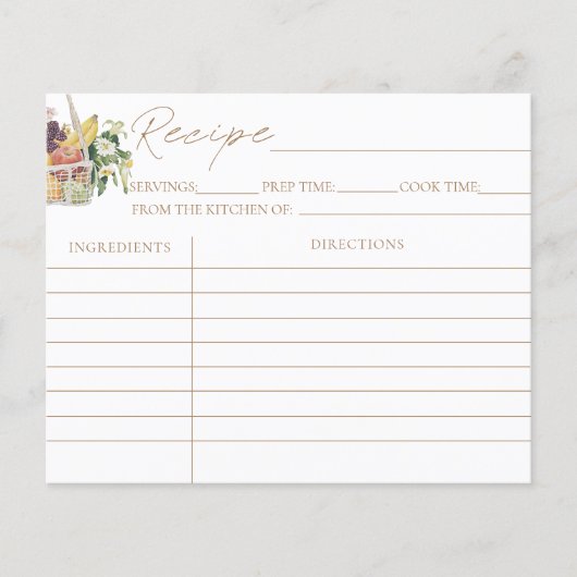 オフザマーケットブライダルシャワーレシピカード (正面)