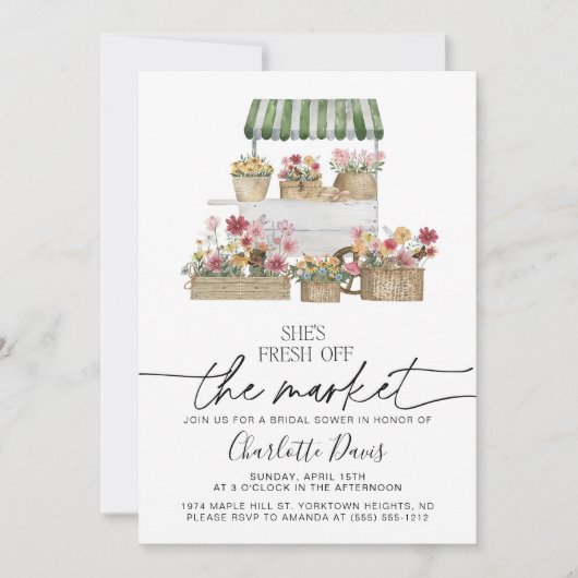 オフザマーケットブライダルシャワー招待農家 招待状 (正面)