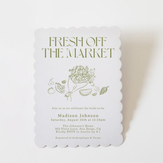 オフザマーケットブライダルシャワー、ファーマーズマーケット 招待状