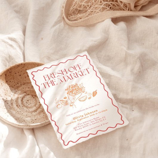 オフザマーケットブライダルシャワー、ファーマーズマーケット 招待状