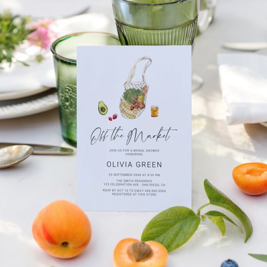 オフザマーケットボーホスクリプトブライダルシャワー 招待状